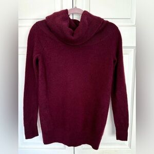 Bloomingdale's 100% Cashmere Burgundy Cowl Neck Sweater